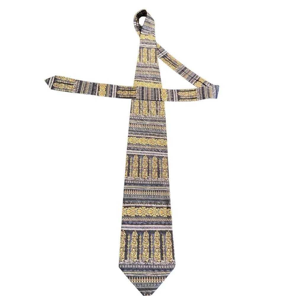 Daniel de Fasson Blue & Gold  Silk Tie‎